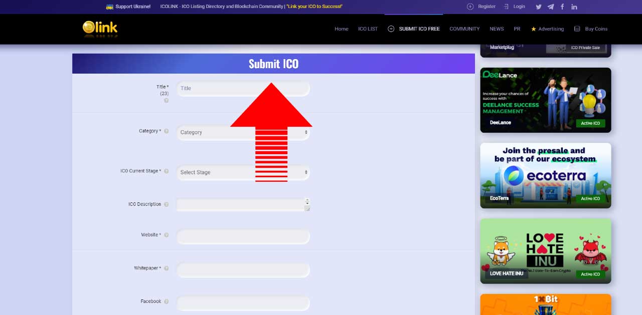 Free ICO Submission